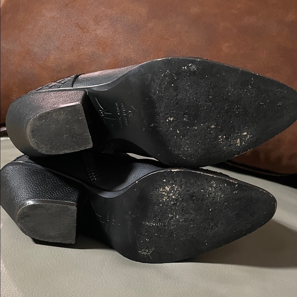 GIUSEPPE ZANOTTI Vero Cuoio EXOTIC LEATHER  Black  Ankle Booties - Picture 9 of 11